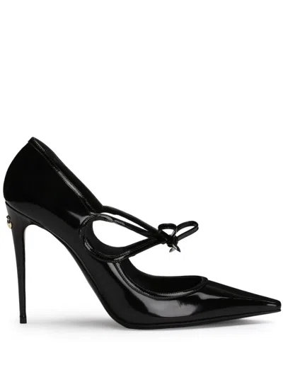 DOLCE & GABBANA RIBBON-TIE LEATHER PUMPS