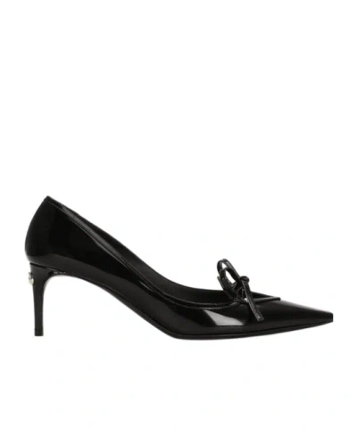DOLCE & GABBANA DOLCE  GABBANA DG LOGO PLAQUE BOW DETAILED PUMPS