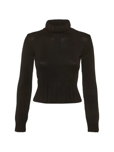 Pre-owned Dolce & Gabbana Rib-knit Roll-neck Sweater In Black