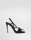 Dolce & Gabbana Patent Leather Sandals In Black