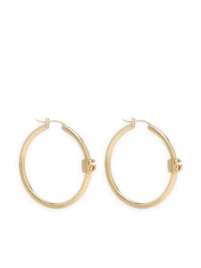 Dolce & Gabbana Dg Logo-charm Hoop Earrings In Gold