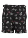 Dolce & Gabbana Ring-seal Print Swim Shorts In Black