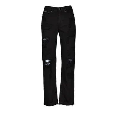 Dolce & Gabbana Ripped Boyfriend Jeans In Black