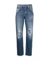 Dolce & Gabbana Ripped-detail Denim Jeans In Blue