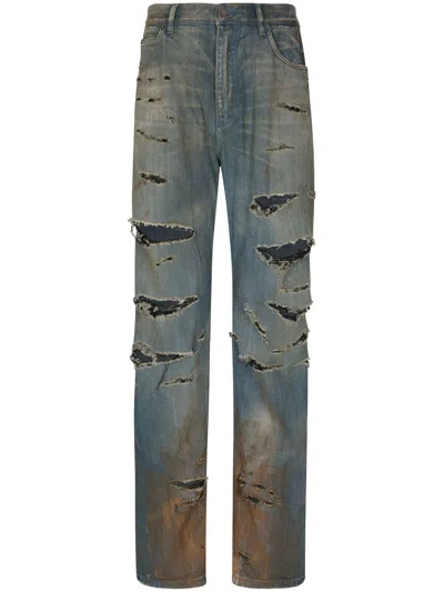 Dolce & Gabbana Jeans In Distressed-optik In Blue