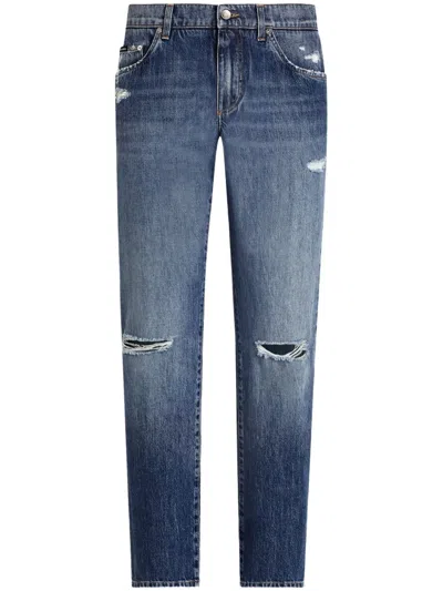 Dolce & Gabbana Classic Cotton Jeans With Tag With Abrasions In Blue
