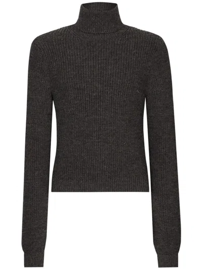 Dolce & Gabbana Roll Neck Jumper In N0190 Very Dark Anthracite