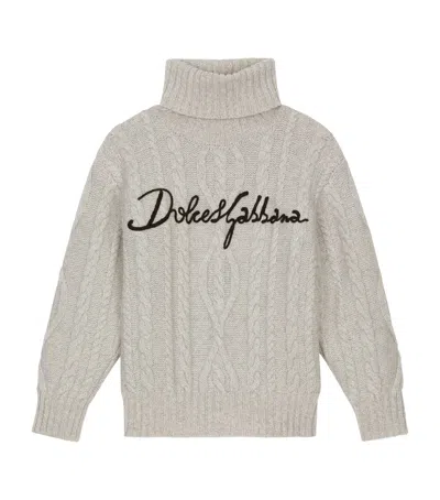 DOLCE & GABBANA ROLL-NECK LOGO SWEATER