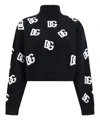 Dolce & Gabbana Intarsia-knit Logo Virgin Wool Jumper In Black