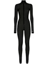 Dolce & Gabbana Roll-neck Tulle Jumpsuit In Black