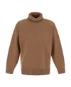 Dolce & Gabbana Roll-neck Virgin-wool Jumper In Brown