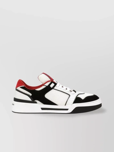 DOLCE & GABBANA ROMA ROUND TOE SNEAKERS WITH CONTRASTING 3D-EFFECT
