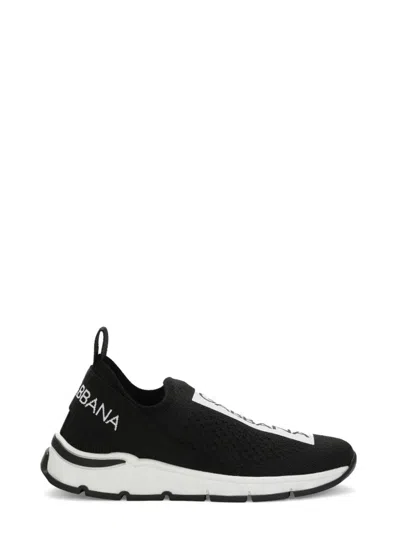 Dolce & Gabbana Kids' Sorrento Slip-on Sneakers In Nero/bianco