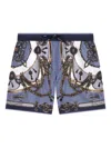 Dolce & Gabbana Boys Nautical Print Swim Shorts In Purple