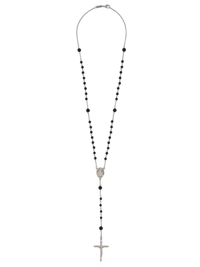 Dolce & Gabbana Rosarand Statement Necklace In Metallic