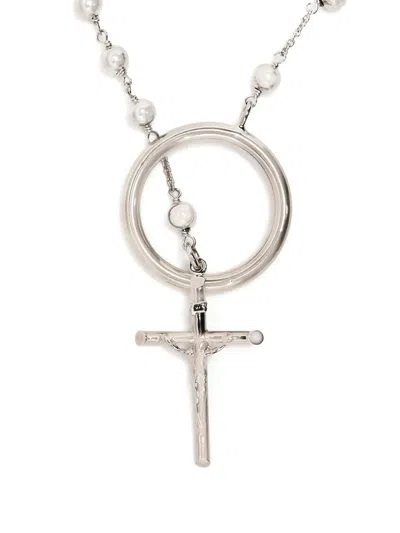 Dolce & Gabbana Chain-link Cross Necklace In Silver