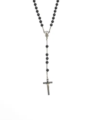 Dolce & Gabbana Rosary Necklace In Black
