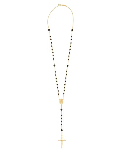 Dolce & Gabbana Rosary Necklace With Mini Pendant In Gold