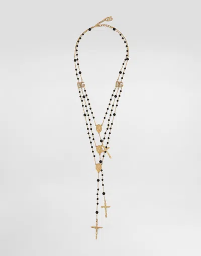 Dolce & Gabbana Rosary-style Multi-chain Necklace In Gold