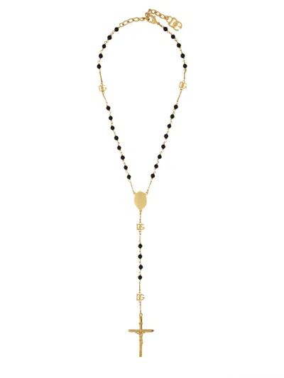 Dolce & Gabbana Rosary Style Necklace In Gold