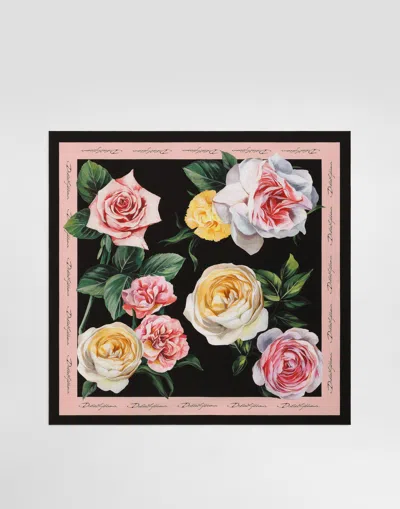 Dolce & Gabbana Rose And Peony-print Silk Twill Foulard (70x70)