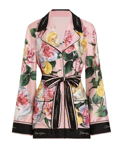 DOLCE & GABBANA DOLCE  GABBANA FLORAL PRINTED TWILL PAJAMA SHIRT