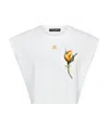 Dolce & Gabbana Rose-appliqué Cropped T-shirt In White