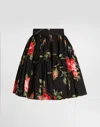 Dolce & Gabbana Rose Bouquet-print Short Skirt In Multi