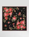 Dolce & Gabbana Women Multicolor Silk Square Scarf With All-over Floral Motif And Logo On The Front In Black
