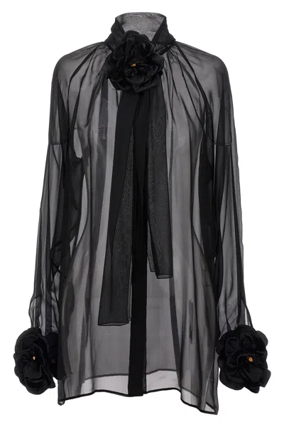 DOLCE & GABBANA DOLCE & GABBANA ROSE CHIFFON SHIRT