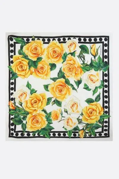 Dolce & Gabbana 'rose Gialle' Scarf In Multicolor