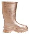 Dolce & Gabbana Rose Gold Rubber Pull On Rain Boots  Shoes In Purple