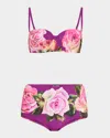 Dolce & Gabbana Rose Jersey Two-piece Swimsuit