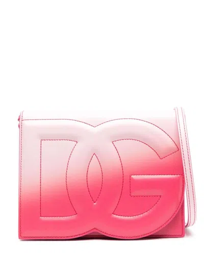 Dolce & Gabbana Mini Leather Ombre Shoulder Bag In Pink