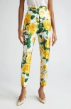 DOLCE & GABBANA ROSE PRINT ANKLE TROUSERS