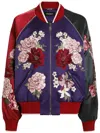 Dolce & Gabbana Rose Print Bomber Jacket In Purple