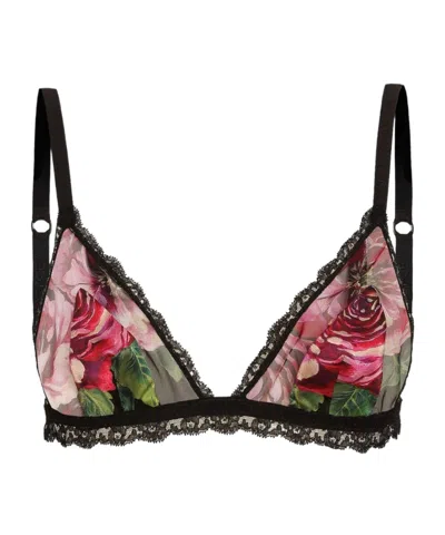 Dolce & Gabbana Rose-print Bra