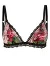 Dolce & Gabbana Rose-print Bra In Black