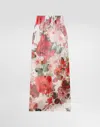 Dolce & Gabbana Rose-print Chiffon Calf-length Skirt In Print