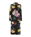 Dolce & Gabbana Single-breasted Peony And Rose-print Brocade Coat In Black