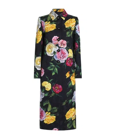 DOLCE & GABBANA ROSE-PRINT COAT