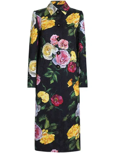 DOLCE & GABBANA ROSE-PRINT COAT