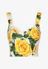 Dolce & Gabbana All-over Print Top Bustier In Multicolor