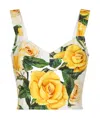 Dolce & Gabbana All-over Print Top Bustier In Yellow