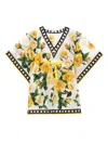 Dolce & Gabbana Rose-print Cotton Dress In White