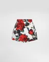 Dolce & Gabbana Rose Printed Poplin Shorts In Print