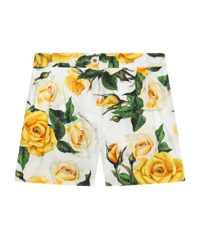 DOLCE & GABBANA DOLCE  GABBANA KIDS ROSE-PRINTED SHORTS