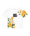 Dolce & Gabbana Rose-print Cotton T-shirt In White