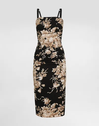 DOLCE & GABBANA ROSE-PRINT DRESS