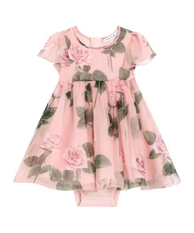 Dolce & Gabbana Rose-print Dress In Pink